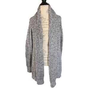 Coco + Carmen Fuzzy Open Front Cardigan | One Size | Gray Cozy Knit
